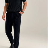 Geripptes Herren-Poloshirt mit kurzen Ärmeln – Elegant & Zeitlos