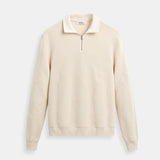 Klassischer Strickpullover mit Reißverschluss & Kontrastkragen