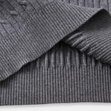 Eleganter Zopfstrickpullover mit Reißverschluss