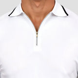 Klassisches Poloshirt mit Reißverschluss und Kontrastdetails