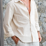 Kai | Lightweight Langarm Herren Sommer Leinenhemd