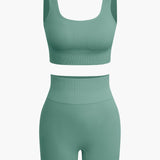 Elaine | Nahtloses Sport-Set mit Crop-Top & Yoga-Shorts