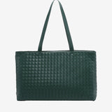 Emilia | Große gewebte Damen-Tote aus veganem Leder mit Reißverschluss