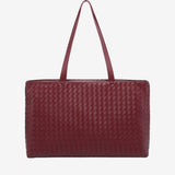 Emilia | Große gewebte Damen-Tote aus veganem Leder mit Reißverschluss