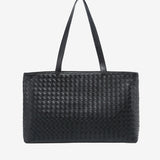 Emilia | Große gewebte Damen-Tote aus veganem Leder mit Reißverschluss