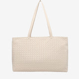 Emilia | Große gewebte Damen-Tote aus veganem Leder mit Reißverschluss