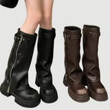 Lune | Kniehohe Plateau-Stiefel