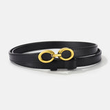 Cloe | Schmaler Ledergürtel mit goldener Schnalle