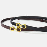 Cloe | Schmaler Ledergürtel mit goldener Schnalle