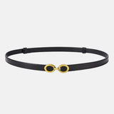 Cloe | Schmaler Ledergürtel mit goldener Schnalle