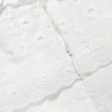 Hanna | Romantisches Spitzenkleid mit Rüschen – Feminine Eleganz in Weiß