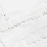 Hanna | Romantisches Spitzenkleid mit Rüschen – Feminine Eleganz in Weiß