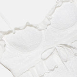 Hanna | Romantisches Spitzenkleid mit Rüschen – Feminine Eleganz in Weiß