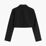 Selina | Trendiger schwarzer Cropped Blazer für Damen als Bürooutfit