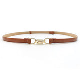 Moderner Ledergürtel mit goldener Glieder-Schnalle