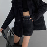 Luise | Klassischer Marineblauer Nadelstreifen Blazer für Damen