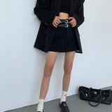 Luise | Klassischer Marineblauer Nadelstreifen Blazer für Damen