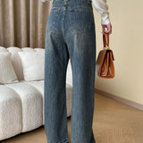 Rina | Vintage Denim Wide Leg Jeans mit Knöpfen Zendoo.de