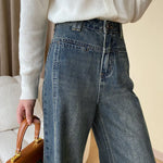 Rina | Vintage Denim Wide Leg Jeans mit Knöpfen Zendoo.de