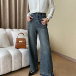 Rina | Vintage Denim Wide Leg Jeans mit Knöpfen Zendoo.de