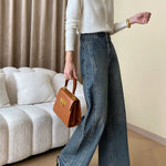 Rina | Vintage Denim Wide Leg Jeans mit Knöpfen Zendoo.de