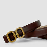 Schlichter Ledergürtel mit Doppelglied-Schnalle