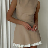 Robin | Elegantes ärmelloses Midikleid mit Plissee-Design