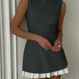 Robin | Elegantes ärmelloses Midikleid mit Plissee-Design