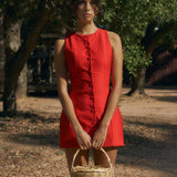 Carolin | Elegantes Ärmelloses Baumwollkleid für Freizeit, Urlaub und Arbeit