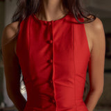 Carolin | Elegantes Ärmelloses Baumwollkleid für Freizeit, Urlaub und Arbeit