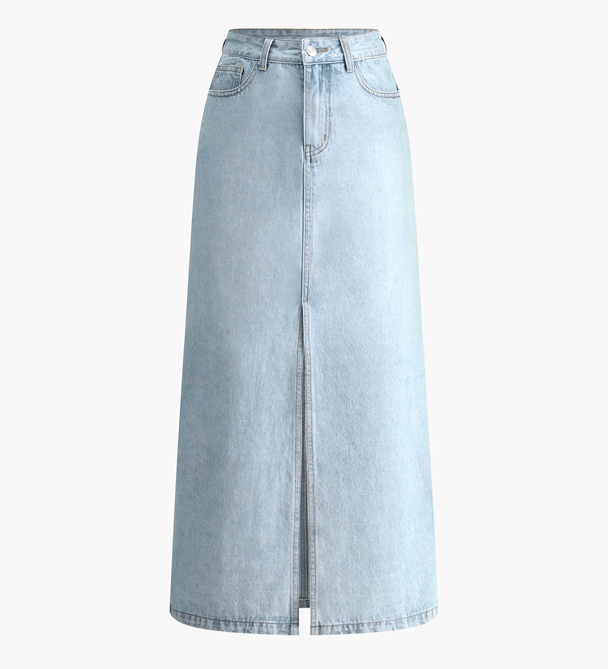 Sofia | Damen Midirock aus Denim mit Frontschlitz