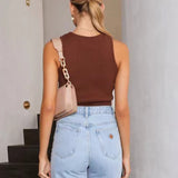 Marie | Ärmelloses Bodycon Rippenstrick Tank Top