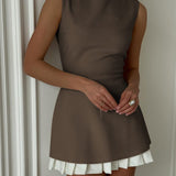 Robin | Elegantes ärmelloses Midikleid mit Plissee-Design