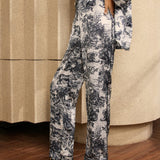 Juliette | Seidenähnlicher Pyjama-Style Zweiteiler – Trendiger Loungewear-Look für Tag & Nacht