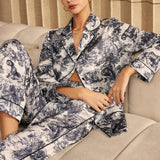 Juliette | Seidenähnlicher Pyjama-Style Zweiteiler – Trendiger Loungewear-Look für Tag & Nacht