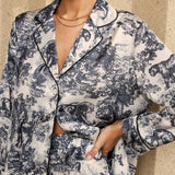 Juliette | Seidenähnlicher Pyjama-Style Zweiteiler – Trendiger Loungewear-Look für Tag & Nacht