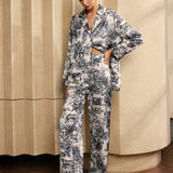 Juliette | Seidenähnlicher Pyjama-Style Zweiteiler – Trendiger Loungewear-Look für Tag & Nacht