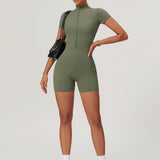 Lina | Sportlicher Kurzarm-Body mit Reißverschluss