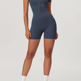 Lina | Sportlicher Kurzarm-Body mit Reißverschluss