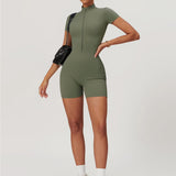 Lina | Sportlicher Kurzarm-Body mit Reißverschluss