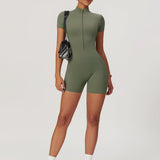 Lina | Sportlicher Kurzarm-Body mit Reißverschluss