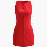 Carolin | Elegantes Ärmelloses Baumwollkleid für Freizeit, Urlaub und Arbeit