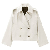Clara | Kurzer Trenchcoat mit Doppelreiher – Elegant & Zeitlos