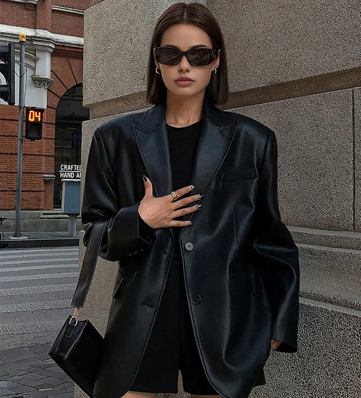 Sarah | Lederblazer mit Taschen und Detail Zendoo.de