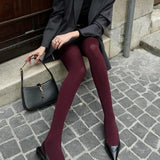 Elegante Bordeauxrote Strumpfhose – Stilvoll & Komfortabel