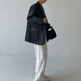 Tessa | Legerer Blazer aus Kunstleder mit Reverskragen