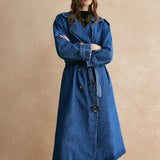 Sophie | Oversized Denim Trenchcoat – Trendig, Lässig & Zeitlos