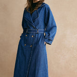 Sophie | Oversized Denim Trenchcoat – Trendig, Lässig & Zeitlos