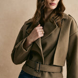 Soph | Warme Jacke mit Gürtel in einfarbig Zendoo.de