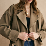 Soph | Warme Jacke mit Gürtel in einfarbig Zendoo.de